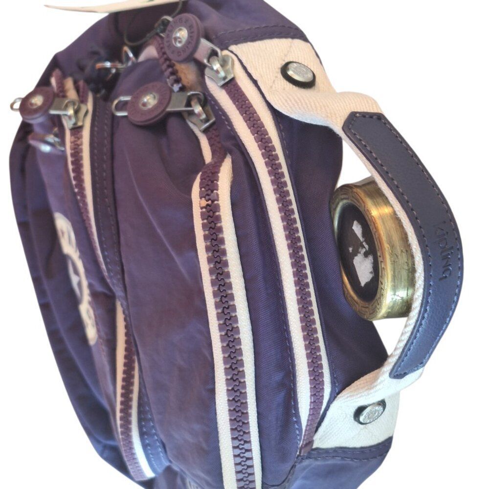 NWT Kipling Seoul Small Backpack Galaxy Blue Rubber Monkey Charm - Picture 5 of 12